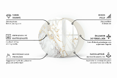 Blat de sticlă Compoziție grafică din marmură