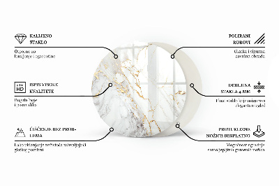 Blat de sticlă Compoziție grafică din marmură