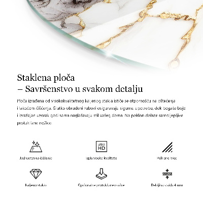 Blat de sticlă Compoziție grafică din marmură
