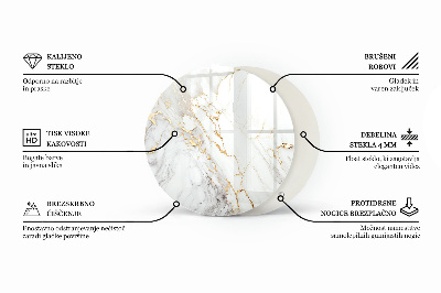 Blat de sticlă Compoziție grafică din marmură