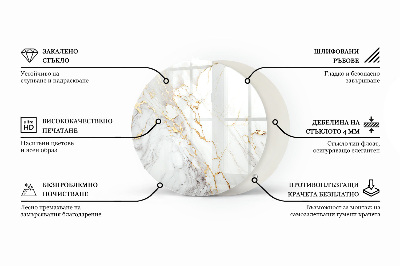 Blat de sticlă Marmură cu vene delicate