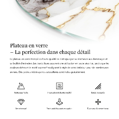 Blat de sticlă Marmură cu vene delicate
