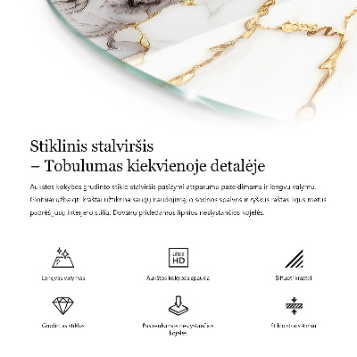 Blat de sticlă Marmură cu vene delicate