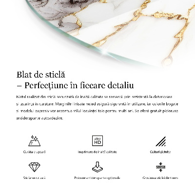 Blat de sticlă Marmură cu vene delicate