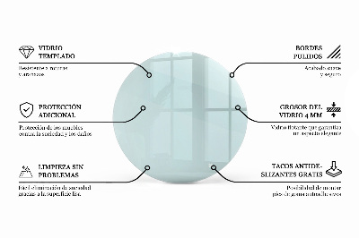 Blat masă rotund transparentă