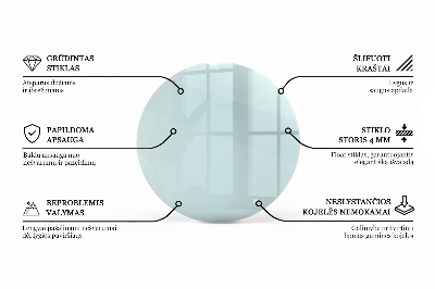 Blat masă rotund transparentă