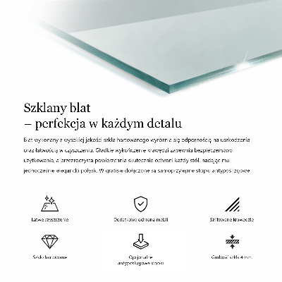 Blat din sticlă dreptunghiular transparentă