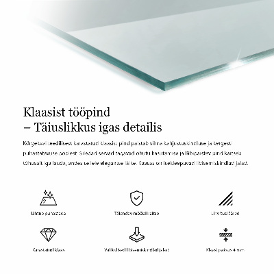 Blat din sticlă dreptunghiular transparentă