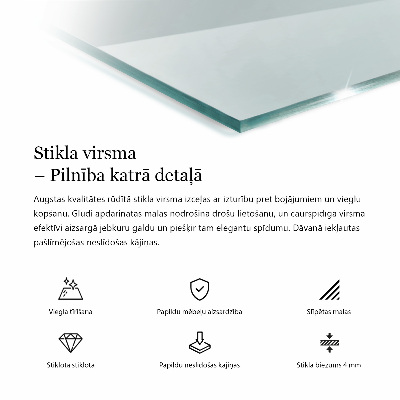 Blat din sticlă dreptunghiular transparentă