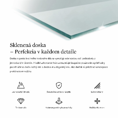 Blat din sticlă dreptunghiular transparentă