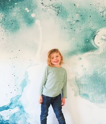 Fototapet Marmură pictată în pete albastre