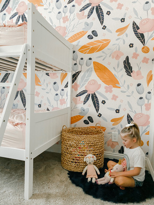 Fototapet Flori pastelate în stil retro