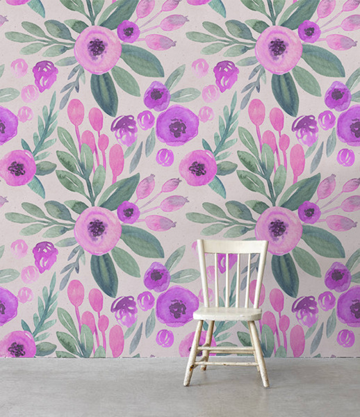 Fototapet Flori de acuarelă de epocă