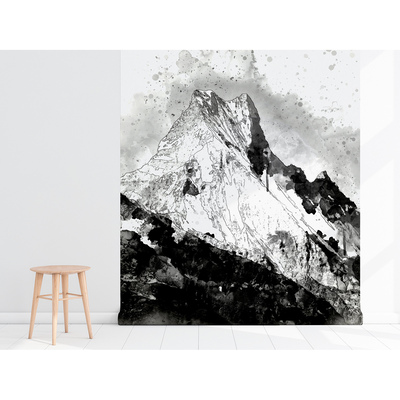 Fototapet Negru și zăpada munților
