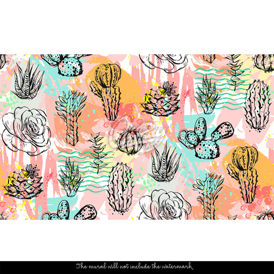 Fototapet Lumea colorată a cactusului