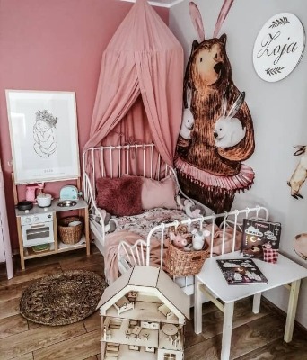 Autocolant de perete Urs și iepuri