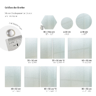 Tocător sticlă rotund translucid