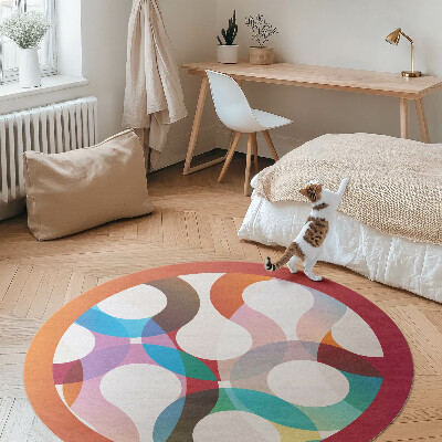 Covor rotund din vinil Cercuri colorate moderne