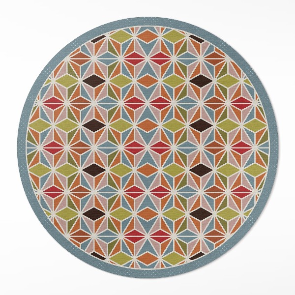 Covor rotund din vinil Model geometric pastel
