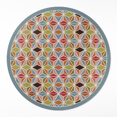 Covor rotund din vinil Model geometric pastel