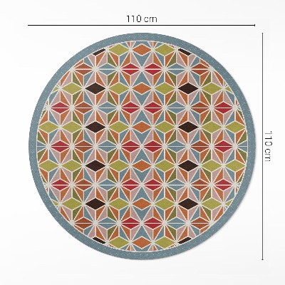 Covor rotund din vinil Model geometric pastel