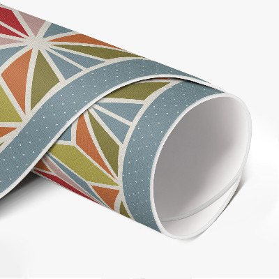 Covor rotund din vinil Model geometric pastel