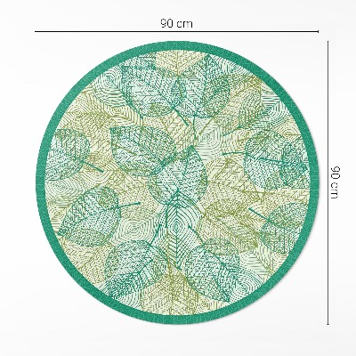 Covor rotund din vinil Compoziție de frunze liniare în natură