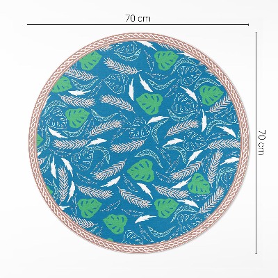 Covor rotund din vinil Diferite tipuri de frunze