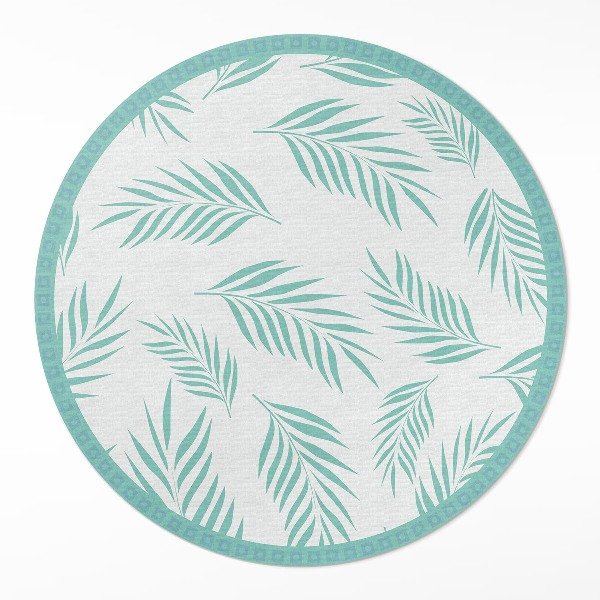 Covor rotund din vinil Ramuri de palmier frunze tropicale