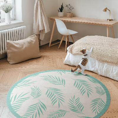 Covor rotund din vinil Ramuri de palmier frunze tropicale