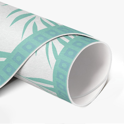 Covor rotund din vinil Ramuri de palmier frunze tropicale