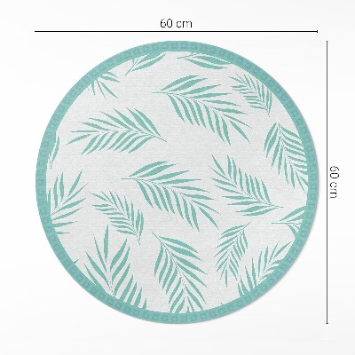 Covor rotund din vinil Ramuri de palmier frunze tropicale