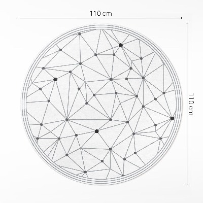 Covor rotund din vinil Model modern de linii interconectate