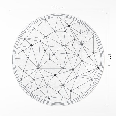 Covor rotund din vinil Model modern de linii interconectate