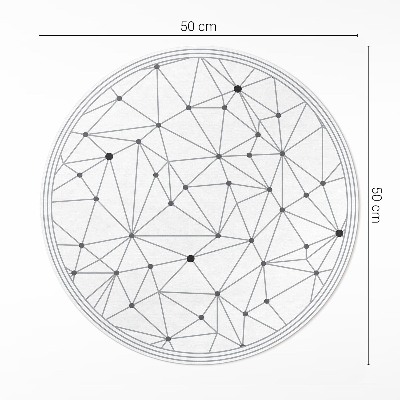 Covor rotund din vinil Model modern de linii interconectate