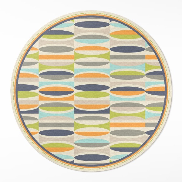 Covor rotund din vinil Elipse abstracte în stil retro