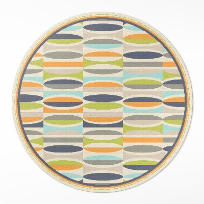 Covor rotund din vinil Elipse abstracte în stil retro