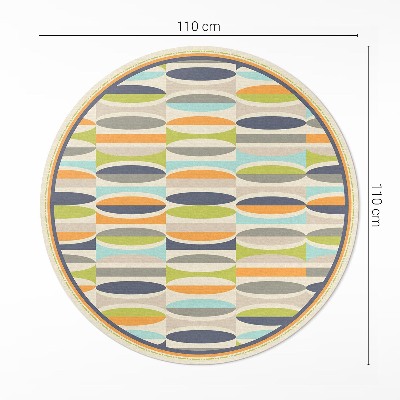 Covor rotund din vinil Elipse abstracte în stil retro