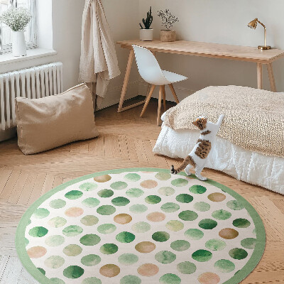 Covor rotund din vinil Puncte de acuarelă pictate cercuri boho