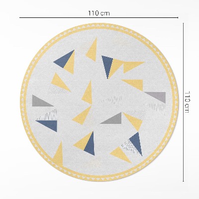 Covor rotund din vinil Abstracție geometrică de triunghiuri