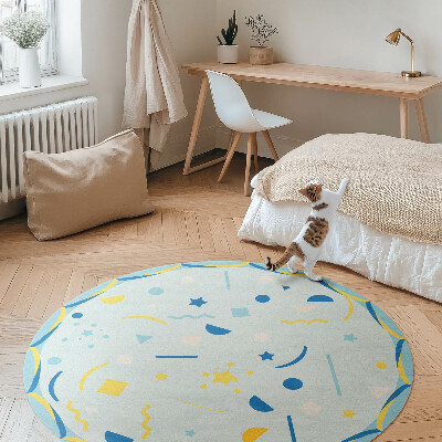 Covor rotund din vinil Abstracție de icoane și grafică