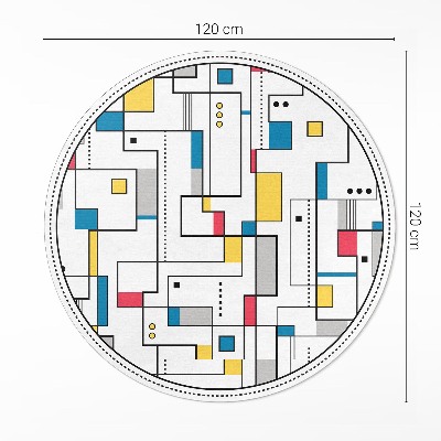 Covor rotund din vinil Abstracție de linii colorate