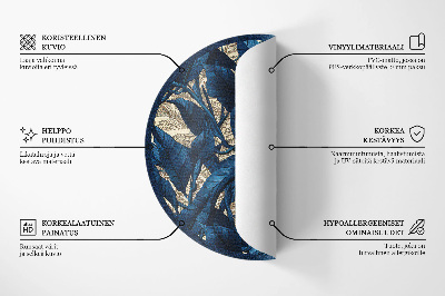 Covor rotund din vinil Frunze de plante întunecate