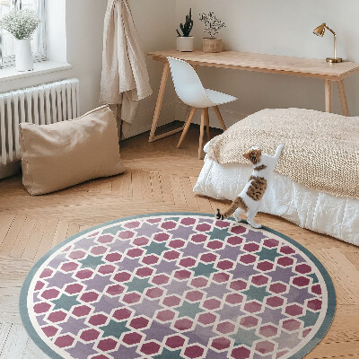 Covor rotund din vinil Mozaic fin de stele geometrice
