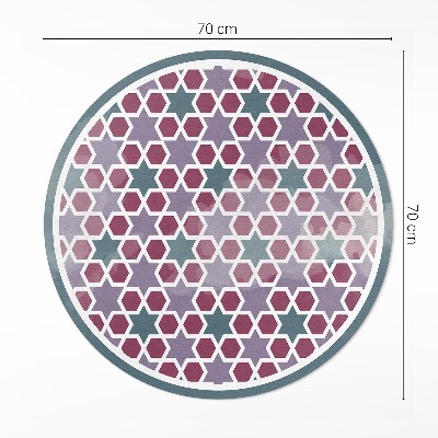 Covor rotund din vinil Mozaic fin de stele geometrice