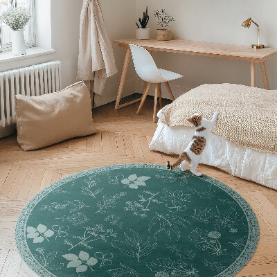 Covor rotund din vinil Plante delicate
