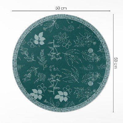 Covor rotund din vinil Plante delicate