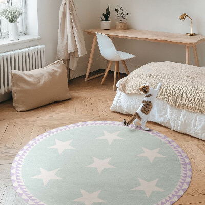 Covor rotund din vinil Decor cu stele strălucitoare