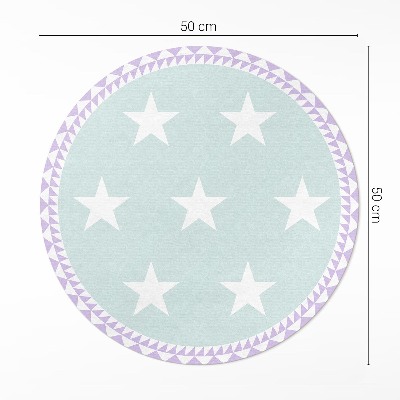 Covor rotund din vinil Decor cu stele strălucitoare