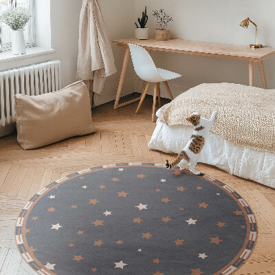 Covor rotund din vinil Stele pastelate pe un fundal întunecat